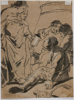 Mary Magdalen at the Tomb of Christ, 17th century. Creator: Leonard Bramer.