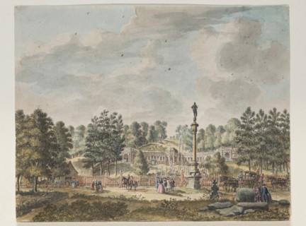 The Amphitheater at Cleves with the Statue of the "Iron Man", 1746. Creator: Jan de Beyer.