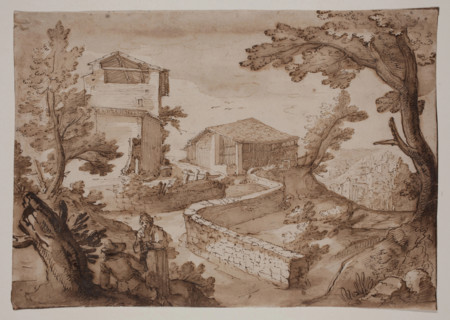Landscape with Barn and Stable, c.between 1614 and 1616. Creator: Remigio Cantagallina.
