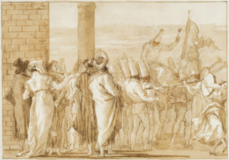 Punchinello Carried in Triumph in a Procession, between 1797 and 1800. Creator: Giovanni Domenico Tiepolo.