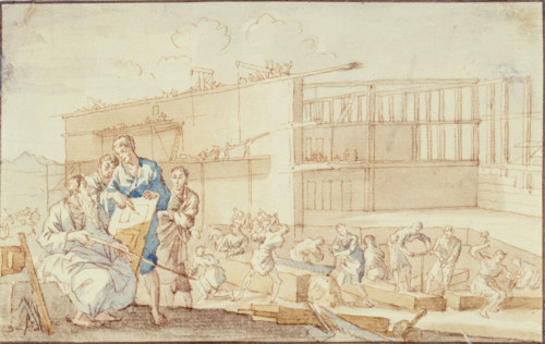Ptolemy Supervising the Construction of a Building in Alexandria, between 1649 and 1712. Creator: Jan Luyken.
