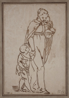 Virgin, Infant Jesus and St. John, c1570. Creator: Unknown Italian; After Luca Cambiaso Italian, 1527-1585.