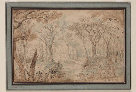 Landscape with Stag Hunt, early 17th century. Creator: Unknown Dutch; After David Vinckboons Flemish, 1576-1629 .