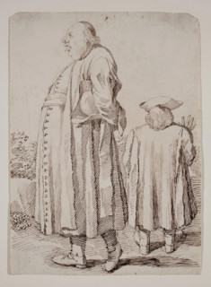 A Priest Walking and a Man Seen From the Back, between 1674 and 1755. Creator: Pier Leone Ghezzi.