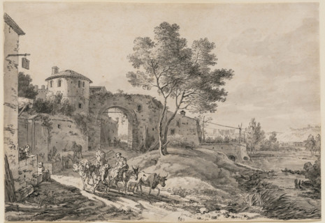 Italianate Landscape with Figures, between 1650 and 1670. Creator: Nicolaes Berchem.