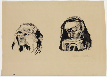 Two Studies for the Head of a Man, c1921. Creator: Kathe Kollwitz.