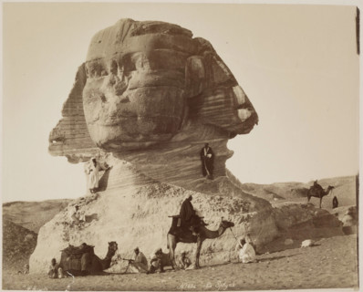 The Sphinx at Giza before Excavation, before 1886. Creator: Hippolyte Arnoux.