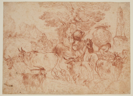Pastoral Scene with Cows, Other Animals and Travelers, between 1615 and 1638. Creator: Jan Roos.