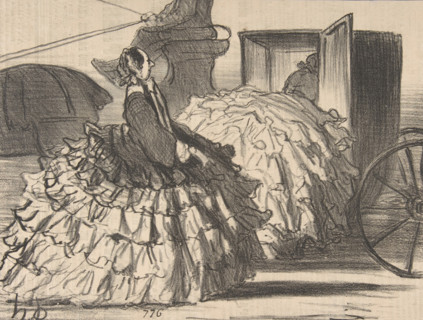 Des dames d'un demi-monde, mais n'ayant pas de demi-jupes, 1855. Creator: Honore Daumier.