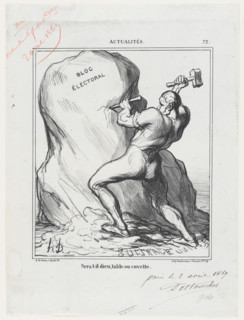 Sera t-il dieu, table ou cuvette, 1869.  Creator: Honore Daumier.