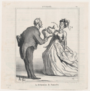 La declaration de Damoclés, 1870. Creator: Honore Daumier.