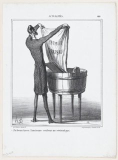 J'ai beau laver; l'ancienne couleur ne revient pas, 1869.  Creator: Honore Daumier.