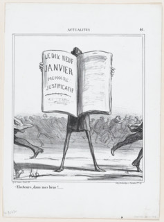 Electeurs, dans mes bras!..., 1869.  Creator: Honore Daumier.