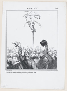 On avait tout de même joliment graissé le mât, 1869. Creator: Honore Daumier.