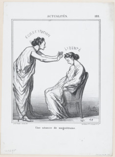 Une séance de magnétisme, 1869. Creator: Honore Daumier.