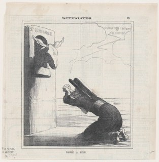 Basile a peur, 1872.  Creator: Honore Daumier.