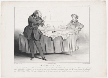 Plate 33: Robert Macaire Journaliste, 1838.  Creator: Honore Daumier.