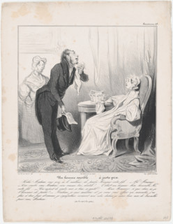 Plate 43: Un homme sensible...à juste prix, 1838.  Creator: Honore Daumier.