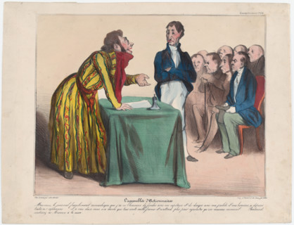 Plate 6: L'Assemblée d'Actionnaires, 1838. Creator: Honore Daumier.