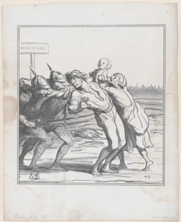 L'appel de leurs réserves, 1870.  Creator: Honore Daumier.