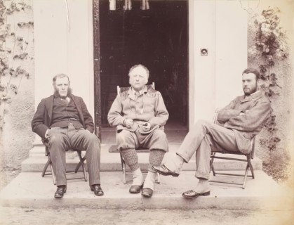 Rupert Potter, John Everett Millais and an Unidentified Man at Dalguise, from an album...Millais. Creator: Unknown.