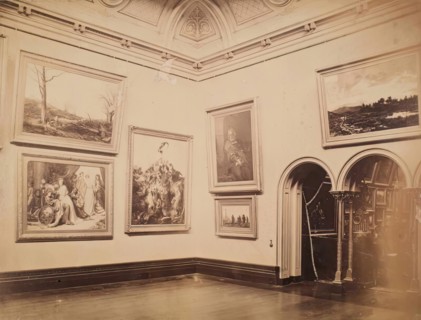 Interior View of a Gallery, from an album compiled by Sir John Everett Millais. Creator: Unknown.