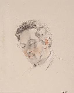 Head of a Man Looking Down - Study for The Shepherd's Grace, c1826. Creator: William Allan.
