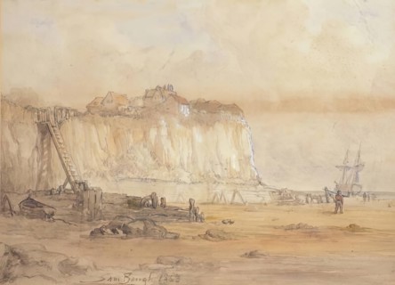 Landscape With Cliff, 1863. Creator: Samuel Bough.