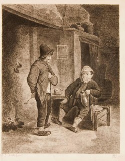 Interior of a Tavern, with two peasants, (c1645), 1780s Creator: William Baillie.