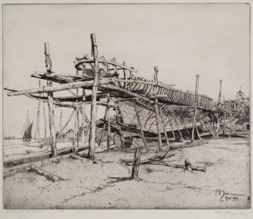 High Noon in the Boat Yard, Rye, 1909. Creator: Martin Hardie.