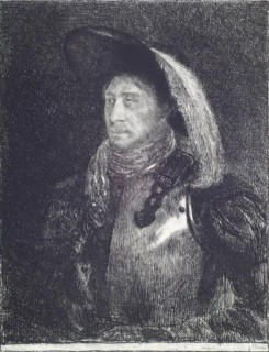 A Man in Armour with Hat and Feather, 1827. Creator: Andrew Geddes.