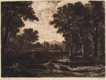 A Wooded Landscape with Castle, (c1830s), c1889. Creator: William Brassey Hole.