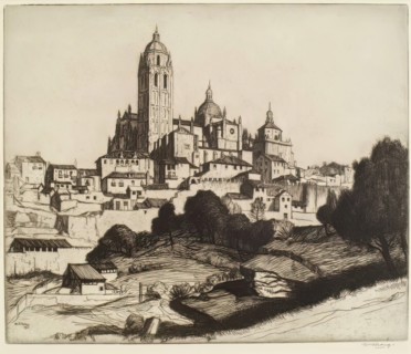 The Cathedral, Segovia, 1913. Creator: William Strang.