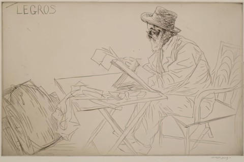 Portrait of Alphonse Legros, 1910. Creator: William Strang.