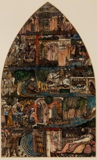 St Frideswide - Design for Stained Glass Window, Christchurch Oxford, 1859. Creator: Sir Edward Coley Burne-Jones.