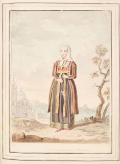Married Woman of Procida, leaf from 'A Collection of Dresses by David Allan Mostly from Nature',1776 Creator: David Allan.
