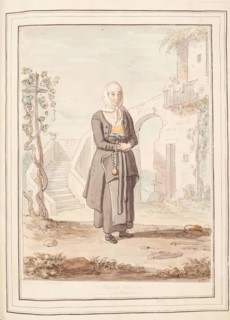 A Widow Woman of Procida, leaf from 'A Collection of Dresses by David Allan Mostly from Nature',1776 Creator: David Allan.