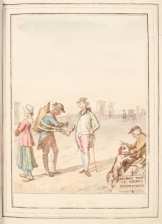 Pont Neuf, Paris, leaf from 'A Collection of Dresses by David Allan Mostly from Nature', 1776. Creator: David Allan.