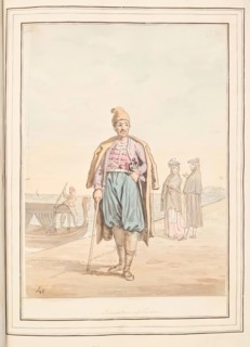 Schiavon of Venice, leaf from 'A Collection of Dresses by David Allan Mostly from Nature', 1776. Creator: David Allan.