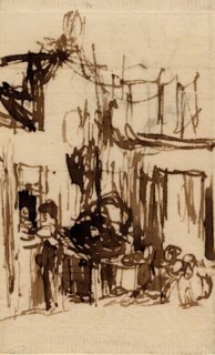 Figures by a House, c1810s. Creator: David Wilkie.