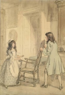 Esmond Placed the Great Chair between Him and Her, 1905. Creator: Hugh Thomson.