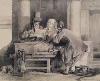 The Letter Writer Constantinople, 1840. Creator: Joseph Nash.
