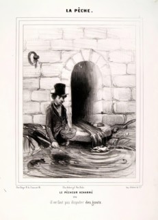 La Pêche. Le Pêcheur acharné ou il ne faut pas disputer des gouts, 1840. Creator: Honore Daumier.
