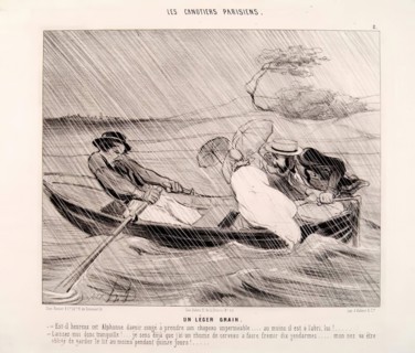 Les Canotiers Parisiens-Un Leger Grain, 1843. Creator: Honore Daumier.