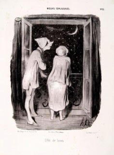 Moeurs Conjugales. Effets de lunes, 1840. Creator: Honore Daumier.