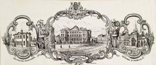 Greyfriars Parish School, Aberdeen; Royal Infirmary; Gateway St Nicholas Street, c1830s. Creator: Unknown.