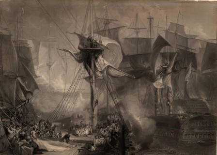 The Death of Nelson at Battle of Trafalgar. Creator: JMW Turner.