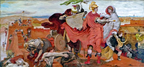 The Romans building a Fort at Mancenion, A.D. 80, 1879 - 1890. Creator: Ford Madox Brown.