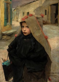 Going to School, 1882. Creator: Jules Bastien-Lepage.