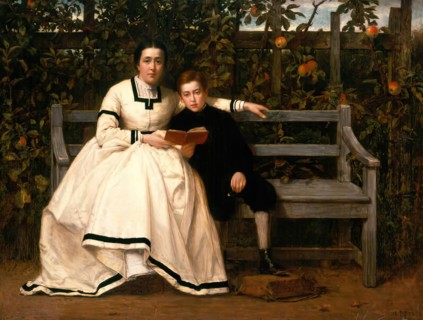 In The Garden at Auchlunies, 1870. Creator: George Reid.